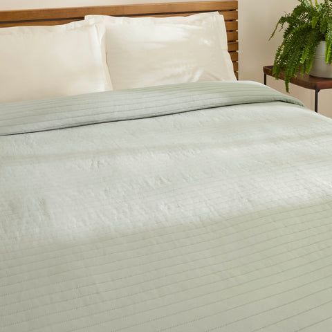 Karaca Freya Tagesdecke, Doppelbett, Salbeigrün