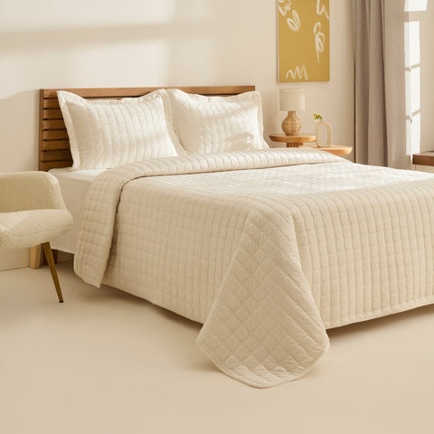 Karaca Alice Tagesdecke, Doppelbett, Creme