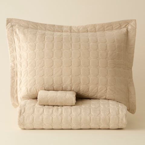 Karaca Alice Tagesdecken-Set, Einzelbett, Beige