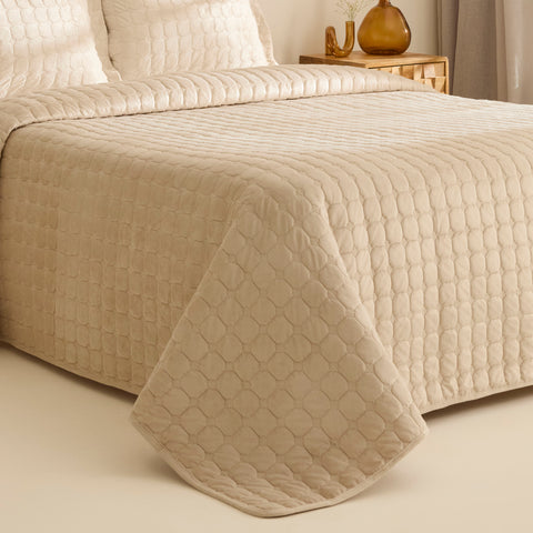 Karaca Alice Tagesdecken-Set, Einzelbett, Beige