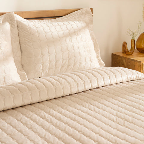 Karaca Alice Tagesdecken-Set, Einzelbett, Beige