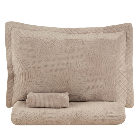 Karaca Lean Tagesdecken-Set, Doppelbett, Hellgrau