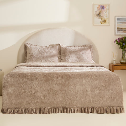 Karaca Audrey Tagesdecke-Set, Doppelbett, Grau