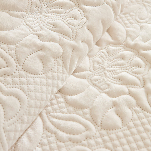 Karaca Audrey Tagesdecken-Set, Doppelbett, Ecru