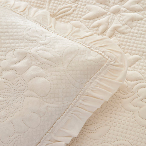 Karaca Audrey Tagesdecken-Set, Einzelbett, Ecru