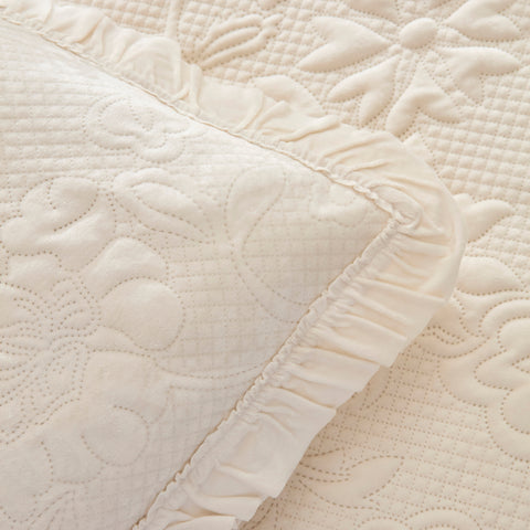 Karaca Audrey Tagesdecken-Set, Doppelbett, Ecru