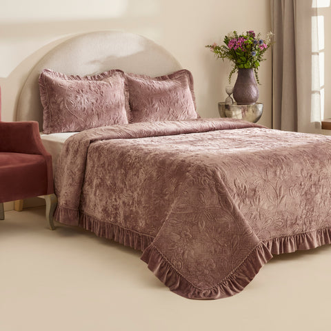 Karaca Audrey Tagesdecke, Einzelbett, Rose