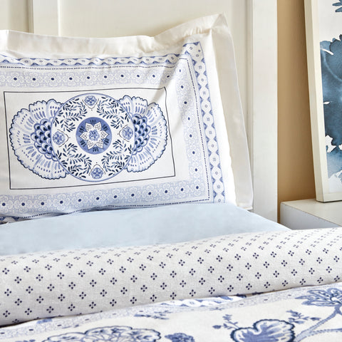Karaca Amar Blau 100% Baumwolle Doppeltes Bettbezugs-Set