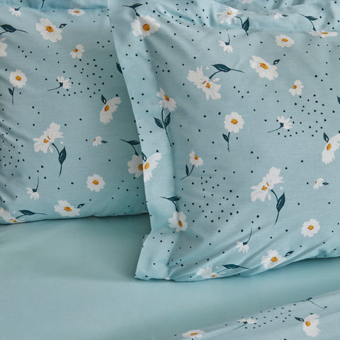 Karaca Daisy 100% Baumwolle Einzelbett Bettwäsche Set, Mint