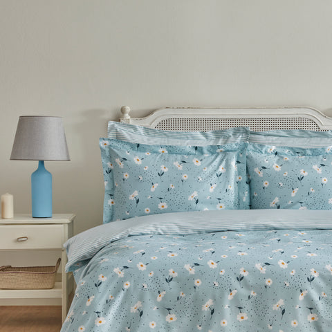 Karaca Daisy 100% Baumwolle Einzelbett Bettwäsche Set, Mint