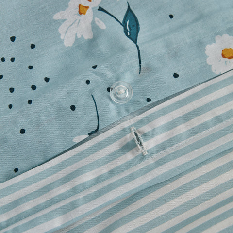 Karaca Daisy 100% Baumwolle Doppel Bettbezug Set, Mint