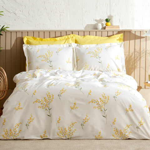 Karaca Loretta 100% Baumwolle Doppelbett Bettwäsche Set, Gelb