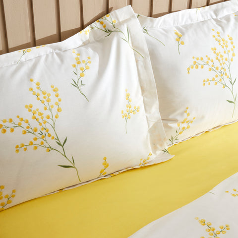 Karaca Loretta 100% Baumwolle Doppelbett Bettwäsche Set, Gelb
