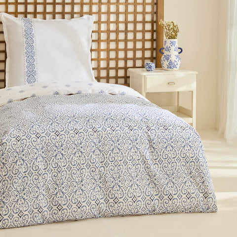 Karaca Marino Renforcé Bettwäsche-Set, Einzelbett, Blau