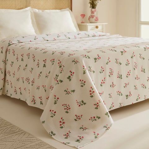 Karaca Silvie 100 % Baumwoll-Piqué, Doppelbett, Rot