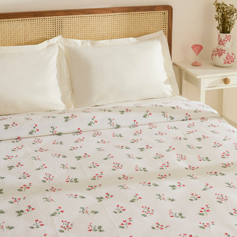 Karaca Silvie 100 % Baumwoll-Piqué, Doppelbett, Rot