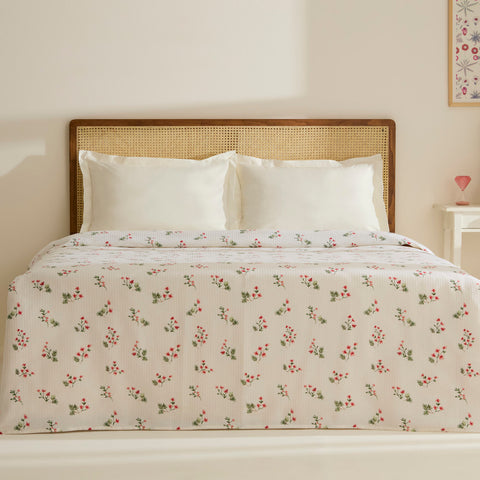 Karaca Silvie 100 % Baumwoll-Piqué, Doppelbett, Rot