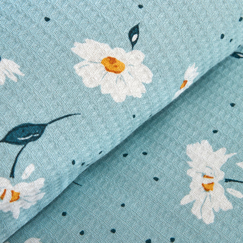 Karaca Daisy 100% Baumwolle Einzelbett Piké-Set, Mint