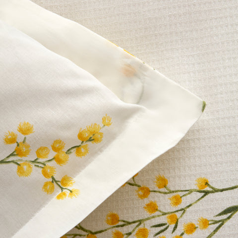 Karaca Loretta 100% Cotton Single Bed Bedspread Set, Yellow  