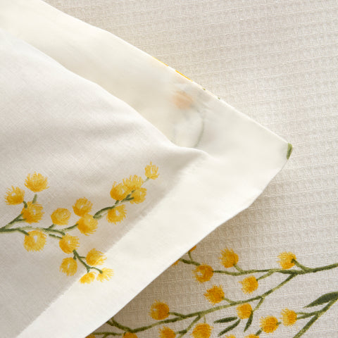 Karaca Loretta 100% Baumwolle Doppelbett-Piké-Set, Gelb