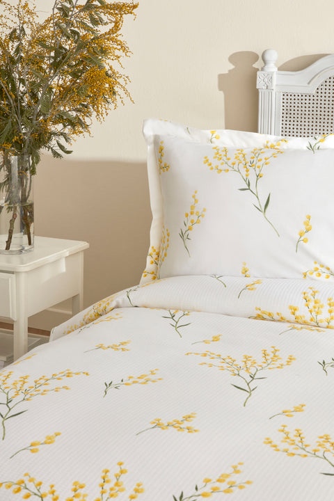 Karaca Loretta 100% Baumwolle Doppelbett-Piké-Set, Gelb