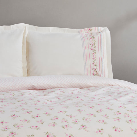 Karaca Glen Doppel Bettwäscheset 100% Baumwolle Rosa 200x220 Cm