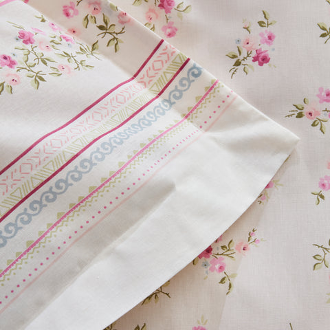 Karaca Glen Doppel Bettwäscheset 100% Baumwolle Rosa 200x220 Cm