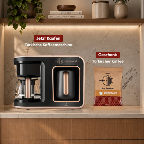 Karaca Hatır Plus 5 in 1 Essential Közde Türk Kahvesi, Sütlü Türk Kahvesi, Sütlü İçecek Hazırlama, Filtre Kahve ve Çay Demleme Makinesi Rosie Brown 10 Fincan İçecek Hazırlama Kapasiteli