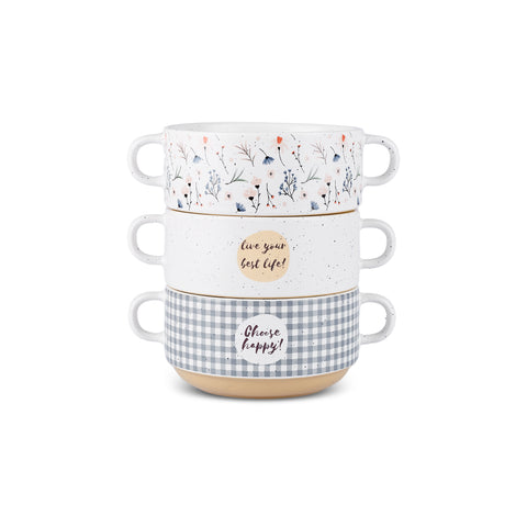  Karaca Monet Flower 3 Parça Çorba Kasesi, 460 ml