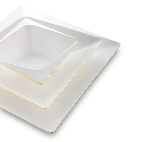 Jumbo Fold Gold 58-Piece Square Dinner Set for 12 Persons