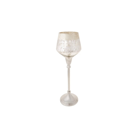 Karaca Lucca Şamdan Tealight Kerzenhalter Antikes Silber 35,5cm