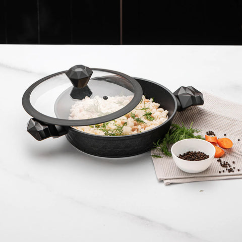 Karaca Bio Diamond Braten Gemüsetopf mit antibakteriellen Griffen und Induktionsboden 26 cm 3.2l
