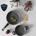 Karaca Azul (Dunkelblau) Biogranit Antibakterielle Bratpfanne+ flache Pfanne-Set