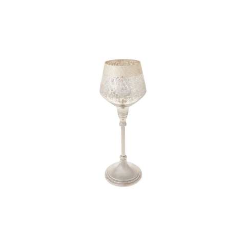 Karaca Lucca Şamdan Tealight Kerzenhalter Antikes Silber 30,5cm