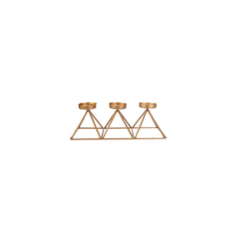 Karaca Geometri Set aus 3 goldenen Kerzenhaltern 36 cm x 13 cm