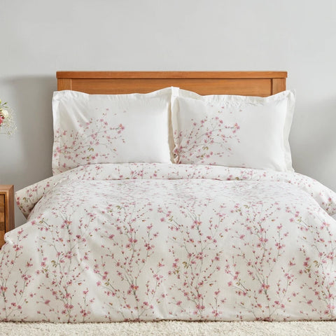 Karaca Home Annata Lachs 100% Baumwolle Doppel-Bettbezug Set