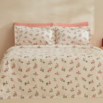 Karaca Silvie 100% Baumwolle Doppelbett-Tagesdecke Set, Rot