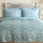Karaca Home Daisy 100% Baumwolle Doppelbett Tagesdecke Set Mint