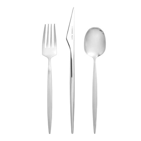 Karaca Thor Tafelbesteck- Set Gabel, Löffel und Messer für 12 Personen, 84- teilig, Elegance mit Box