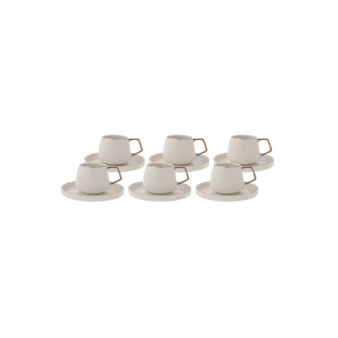 Karaca Streamline Saturn Platinum 6 Personen Kaffeetasse Set