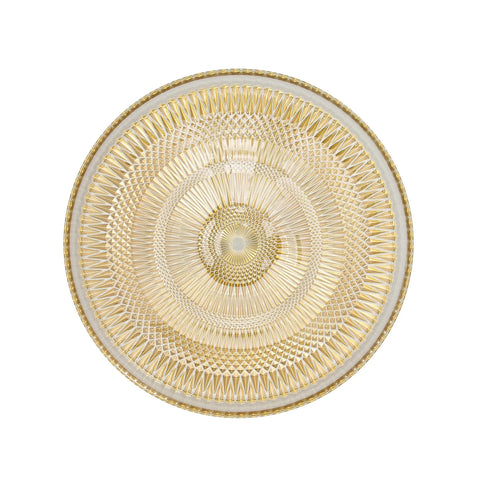 Karaca Palermo Glas Serviertablett Gold 32 cm