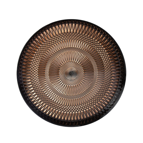 Karaca Palermo Glas Serviertablett Kupfer 32 cm