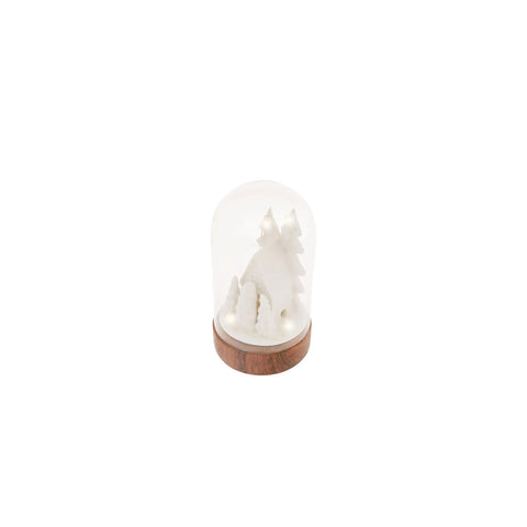 Karaca Natur beleuchtetes Deko-Objekt/Ornament klein 7x7x13 cm
