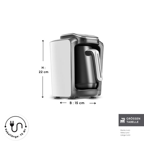 Karaca Hatır Neo Türkische Kaffeemaschine mit Milch – Porcelain White