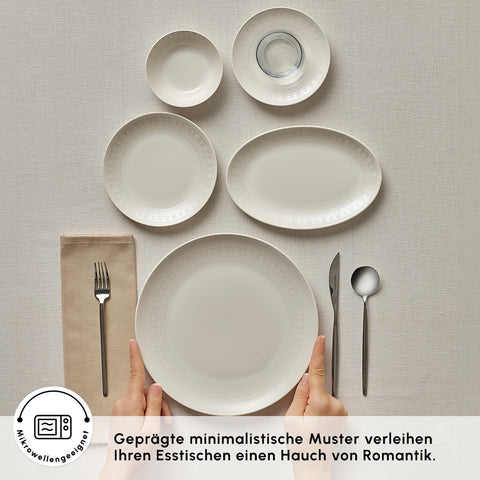 Karaca Artiste Bone China 20-teiliges Tafelservice für 6 Personen, Weiß