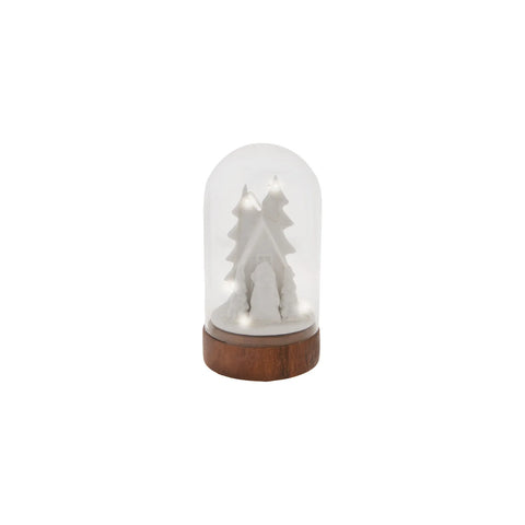 Karaca Natur beleuchtetes Deko-Objekt/Ornament klein 7x7x13 cm