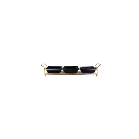 Karaca Sarah 3er Servierschalen- Set, Gold- Schwarz