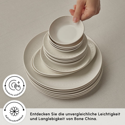 Karaca Artiste Bone China 20-teiliges Tafelservice für 6 Personen, Weiß