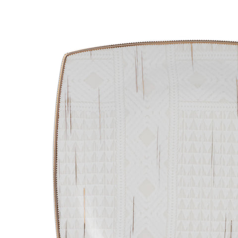 Karaca Batik Cream 60-teiliges Tafelgeschirr-Set für 12 Personen Gold Quadrat