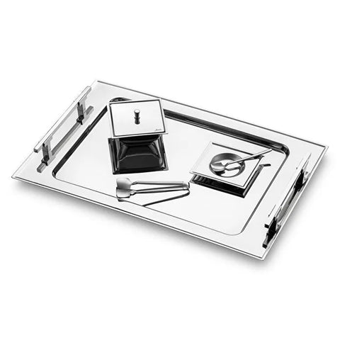 Jumbo New 9100 28-teiliges eckiges Teeset – Edelstahl